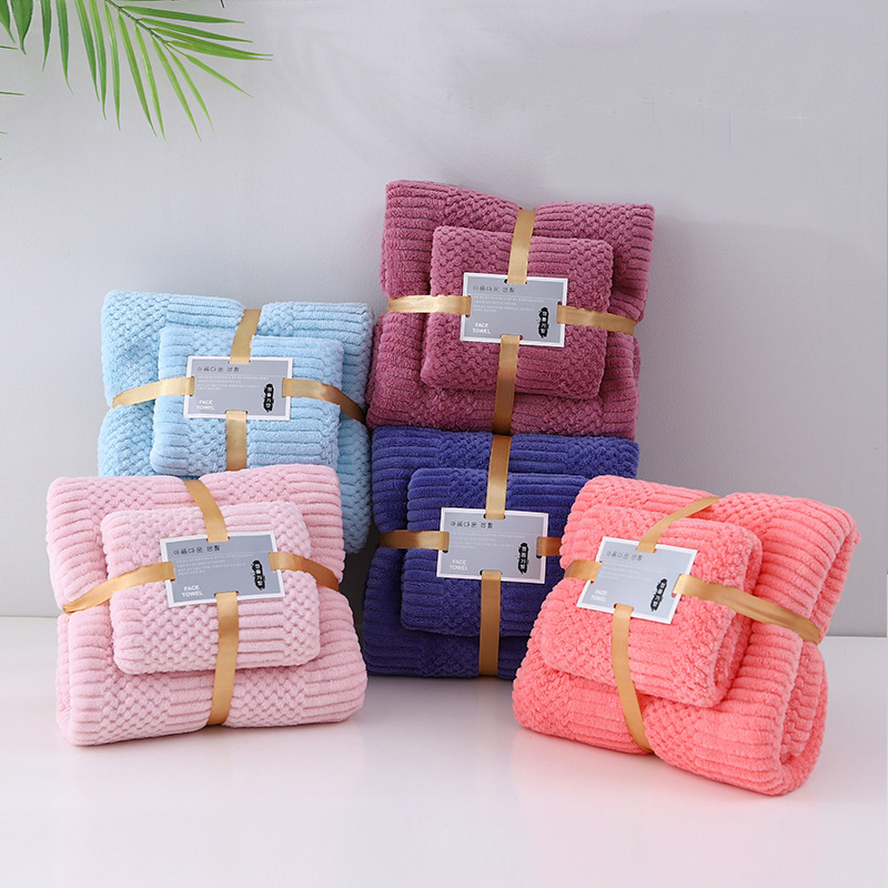 coral fleece towel set